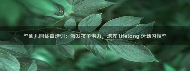 极悦生活家是什么平台：**幼儿园体育培训：激发孩子潜